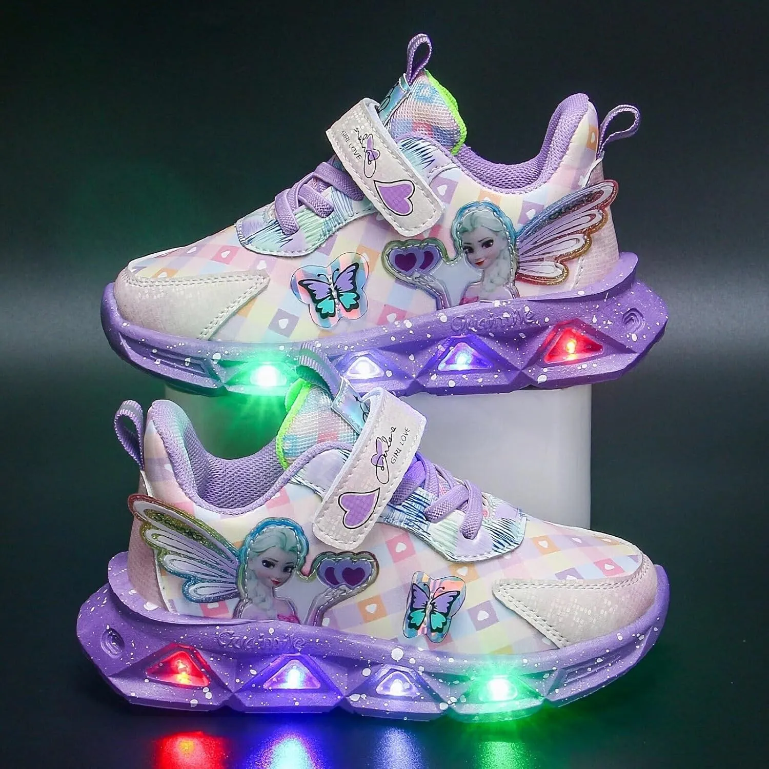 Light Up Shoes for Girls LED Princess Sneakers Zapatos para Niñas Baby Toddler Birthday Shoes Tenis para Niñas