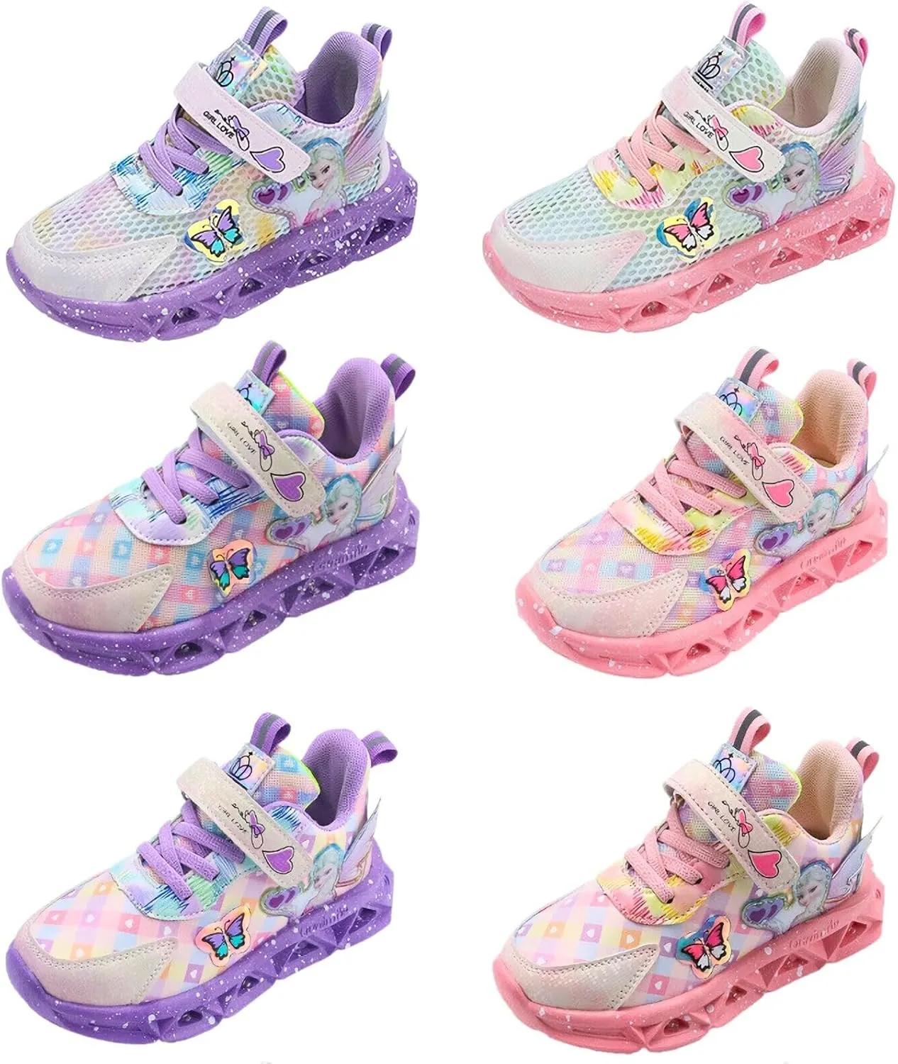 Light Up Shoes for Girls LED Princess Sneakers Zapatos para Niñas Baby Toddler Birthday Shoes Tenis para Niñas