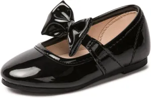 LM Toddler/Little Girls Mary Jane Dress Shoes Bow Ballet Flats for Wedding, Party, School