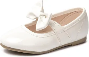 LM Toddler/Little Girls Mary Jane Dress Shoes Bow Ballet Flats for Wedding, Party, School