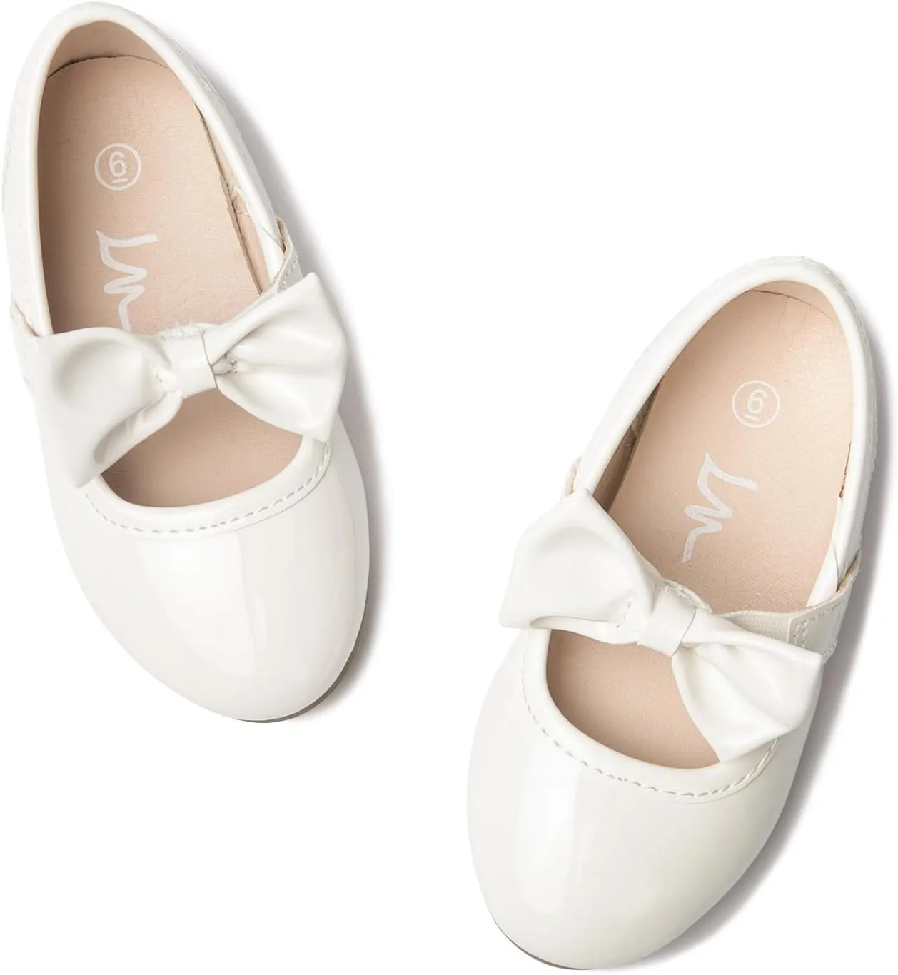 LM Toddler/Little Girls Mary Jane Dress Shoes Bow Ballet Flats for Wedding, Party, School