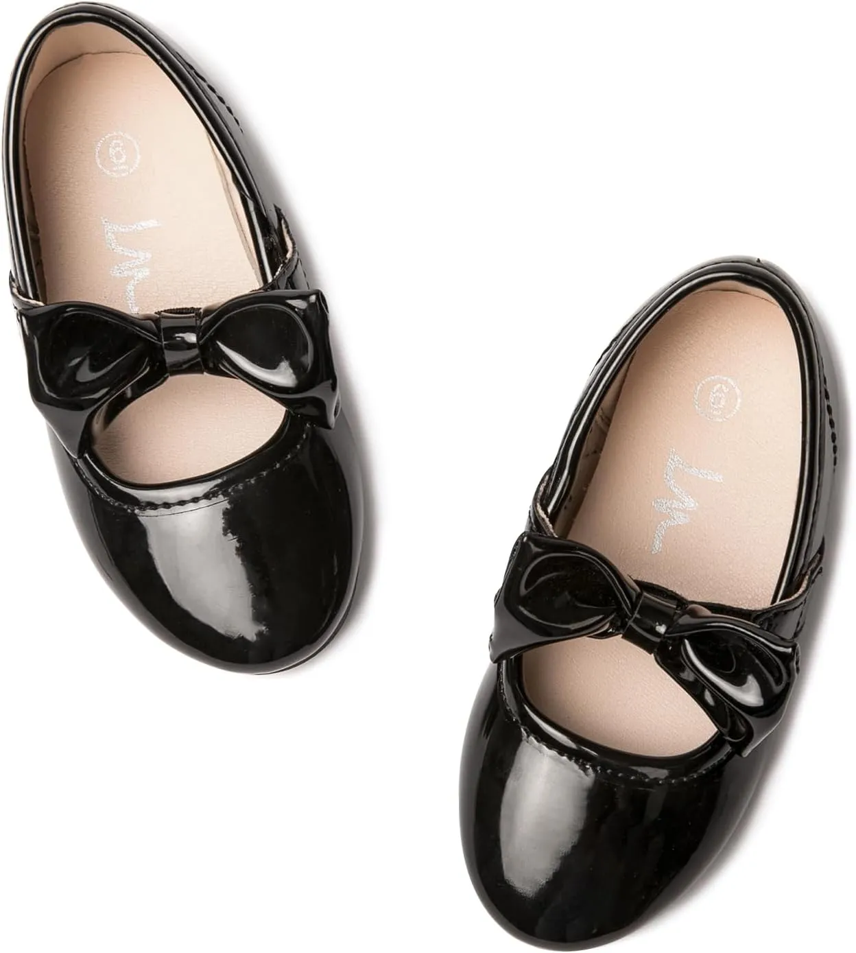 LM Toddler/Little Girls Mary Jane Dress Shoes Bow Ballet Flats for Wedding, Party, School