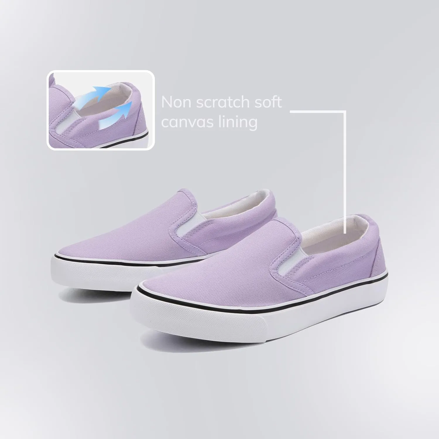 Low-Top Slip Ons Women's Fashion Sneakers Casual Canvas Sneakers for Women Comfortable Flats Breathable Padded Insole Slip on Sneakers Women Low Slip on Shoes