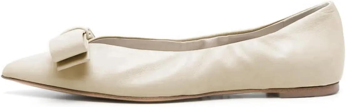Maiyang Women Fashion Pointed Toe Bowknot Ballet Flats Slip on Comfy Casual Daily Wear Shoes Size 4-16 US