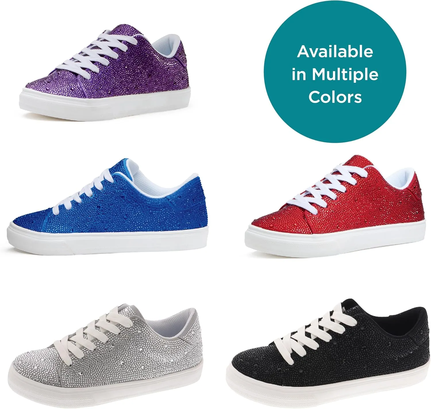 Masseys Women's Veronica Rhinestone Studded Fashion Sneaker