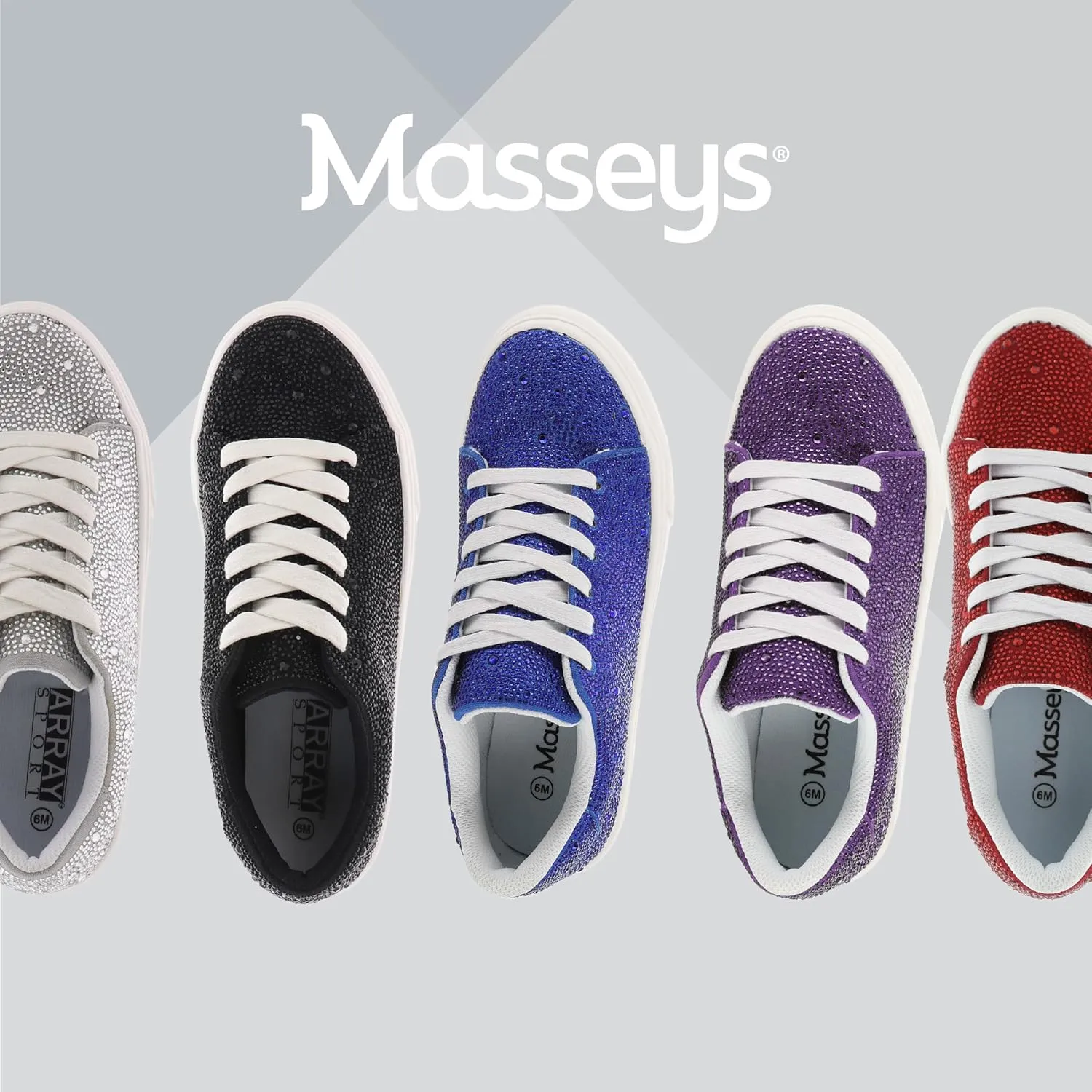 Masseys Women's Veronica Rhinestone Studded Fashion Sneaker