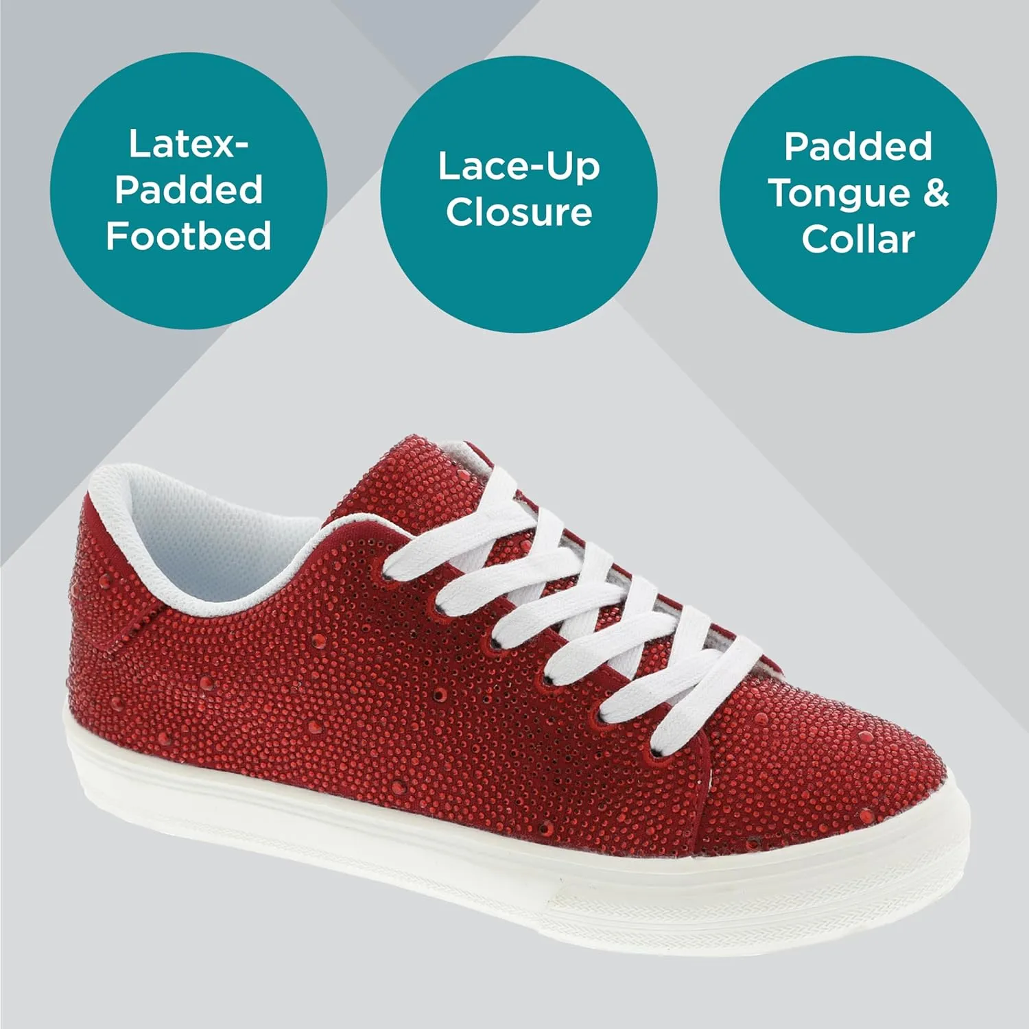 Masseys Women's Veronica Rhinestone Studded Fashion Sneaker