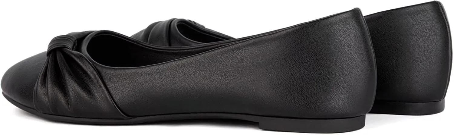 MaxMuxun Women's Flats Shoes Faux Suede Round Toe Ballet Dressy Flats Comfortable Slip On Walking Shoes