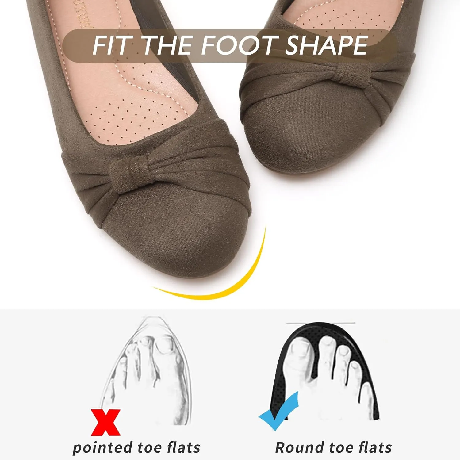 MaxMuxun Women's Flats Shoes Faux Suede Round Toe Ballet Dressy Flats Comfortable Slip On Walking Shoes