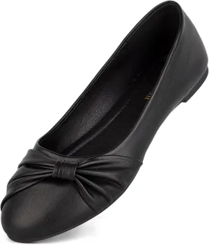 MaxMuxun Women's Flats Shoes Faux Suede Round Toe Ballet Dressy Flats Comfortable Slip On Walking Shoes