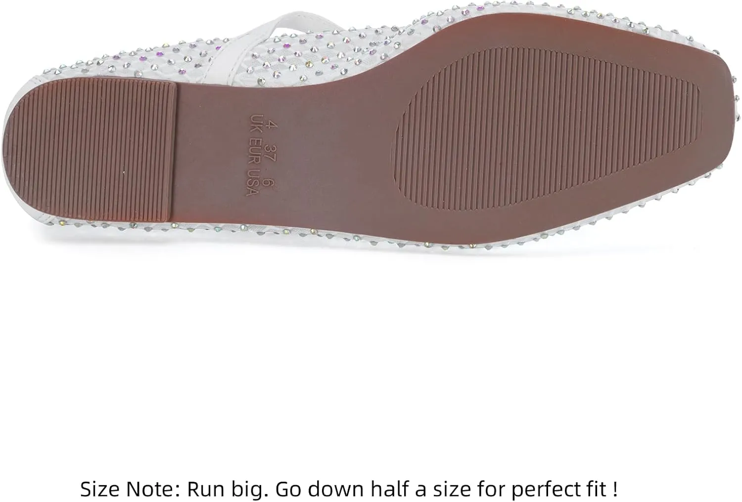 mazeskin Womens Mesh Memory Foam Ballet Flats Square Toe Shoes Ladies Comfortable Buckle Strap Ballerina Shoes with Rhinestone