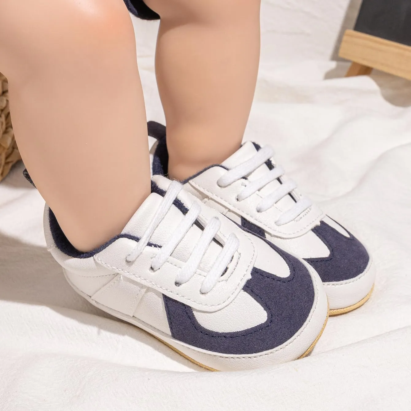 Meckior Infant Baby Girls Boys Canvas Shoes Soft Sole Toddler Slip On Newborn Crib Moccasins Casual Sneaker Austin Boy's Flat Lazy Loafers First Walkers Skate Shoe