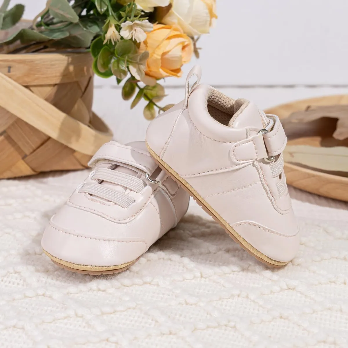 Meckior Infant Baby Girls Boys Canvas Shoes Soft Sole Toddler Slip On Newborn Crib Moccasins Casual Sneaker Austin Boy's Flat Lazy Loafers First Walkers Skate Shoe
