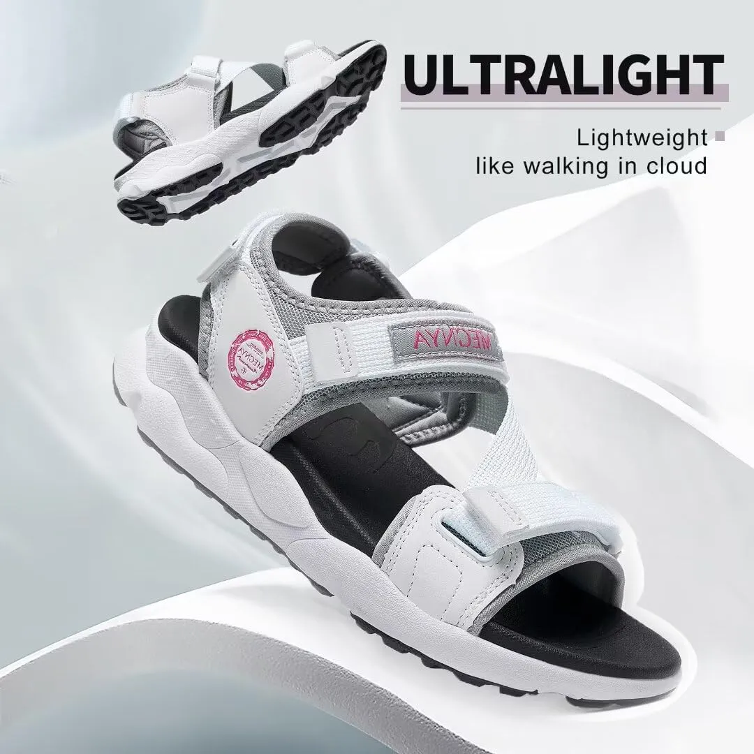 MEGNYA Comfortable Womens Hiking Sandals, Casual Thick Sole Walking Sandals, Extra Non-Slip Outdoor Sandals with Adjustable Hook and Loop Straps for Beach, Summer, River