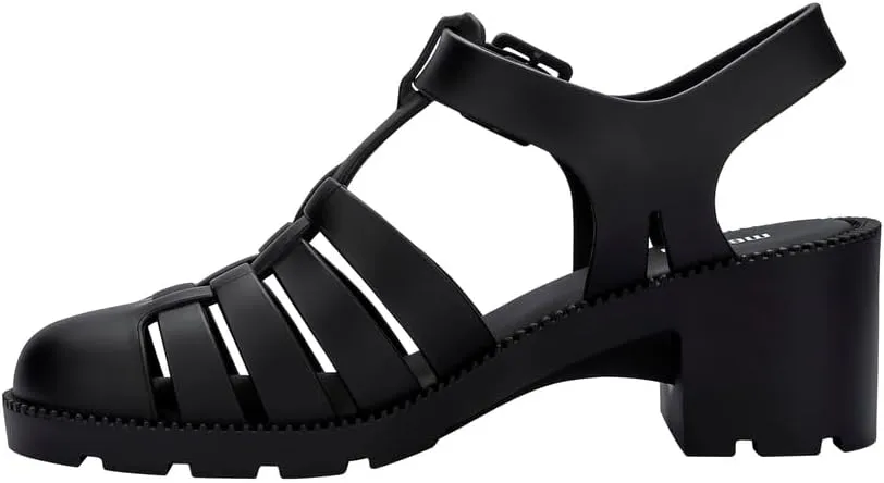 Melissa Possession Heel Fashion Sandals for Women - Iconic Fisherman Style with Medium Block Heel - Adjustable Buckle for Comfort - 100% PVC Upper/Insole/Sole - Bubblegum Scent