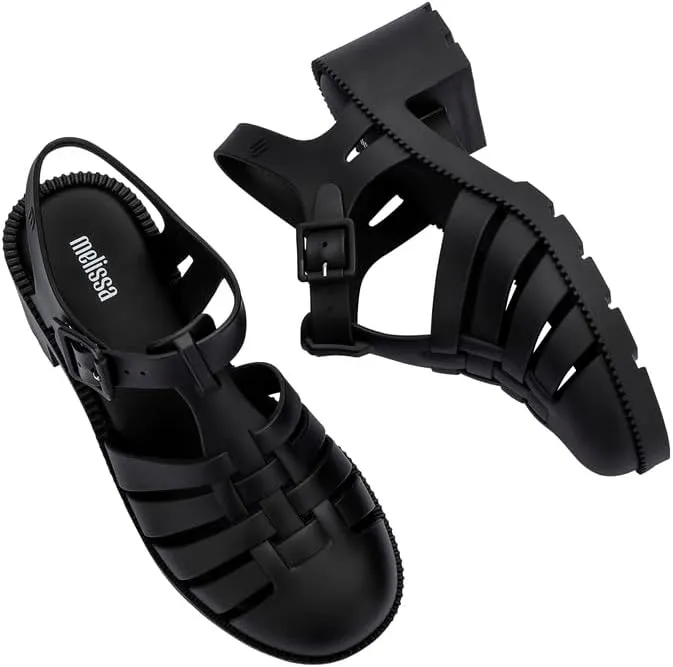 Melissa Possession Heel Fashion Sandals for Women - Iconic Fisherman Style with Medium Block Heel - Adjustable Buckle for Comfort - 100% PVC Upper/Insole/Sole - Bubblegum Scent