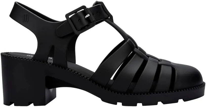 Melissa Possession Heel Fashion Sandals for Women - Iconic Fisherman Style with Medium Block Heel - Adjustable Buckle for Comfort - 100% PVC Upper/Insole/Sole - Bubblegum Scent