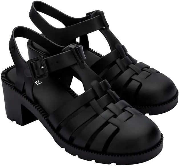 Melissa Possession Heel Fashion Sandals for Women - Iconic Fisherman Style with Medium Block Heel - Adjustable Buckle for Comfort - 100% PVC Upper/Insole/Sole - Bubblegum Scent