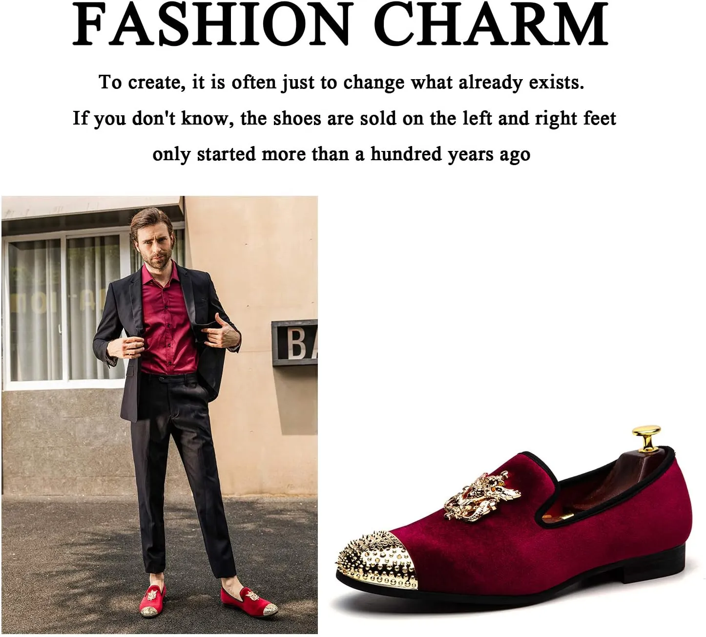 Men Genuine Leather Mens Metallic Textured Slip-on Glitter Loafers Shoes