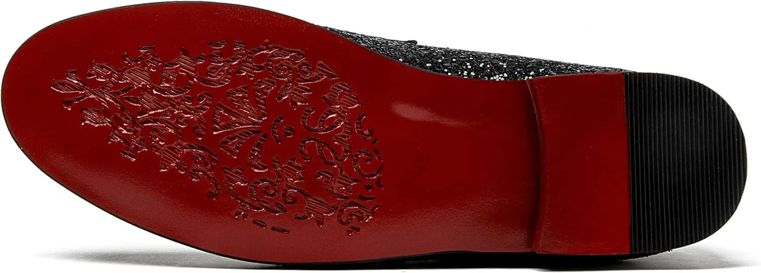 Men Loafer Metallic Textured Slip-on Glitter Sequins Fashion Wedding Dress Shoes Golden