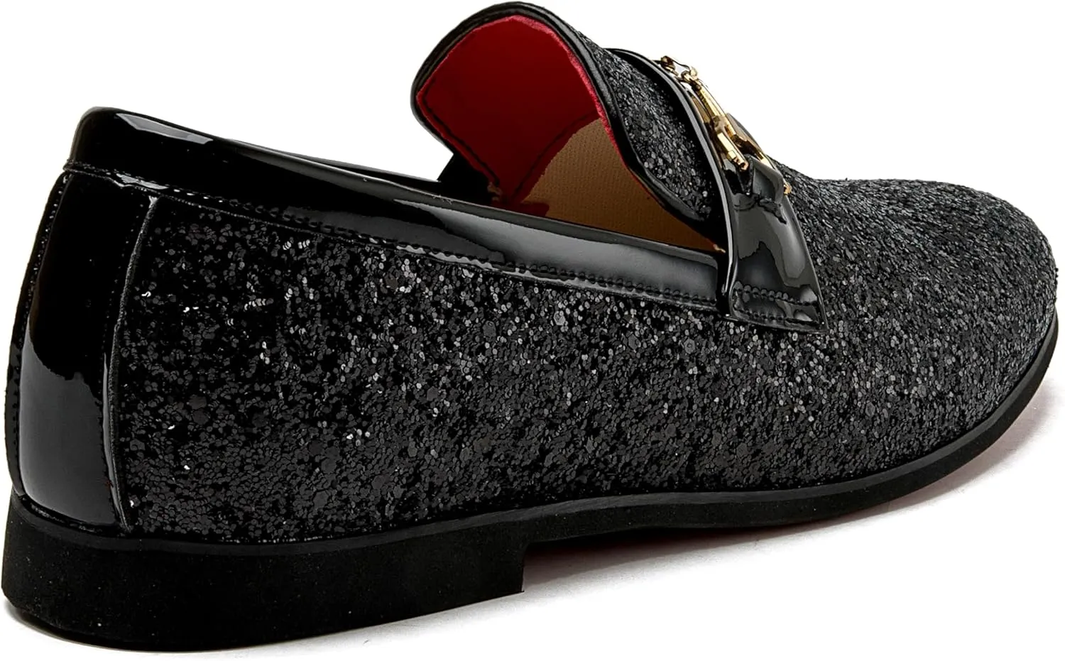 Men Loafer Metallic Textured Slip-on Glitter Sequins Fashion Wedding Dress Shoes Golden