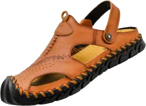 Men's Cowhide Sandals, Durable Outdoor Hiking Shoes