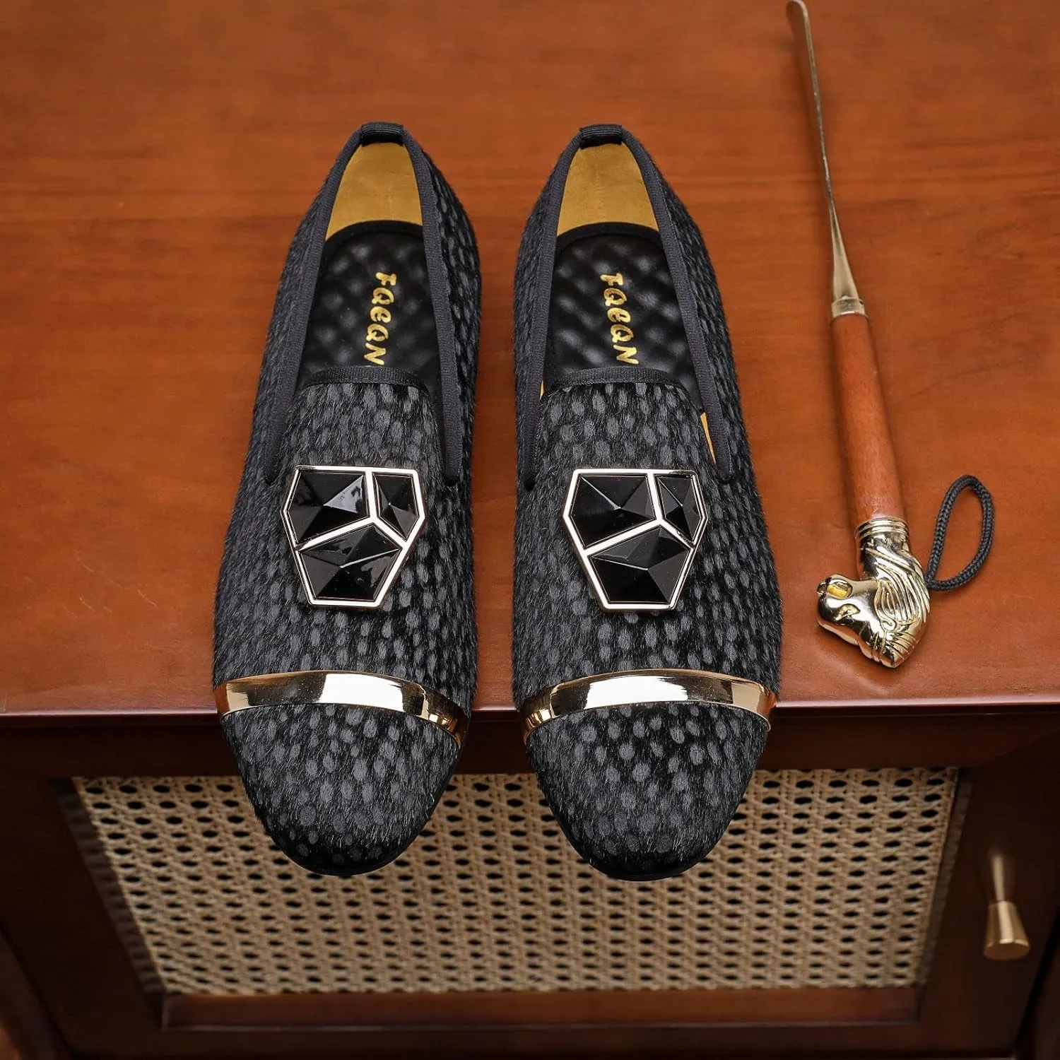 Men's Fashion Formal Velvet Loafers and Wedding Dress Shoes for Men, Penny Slip-On Smoking Luxury Men Casual Shoes