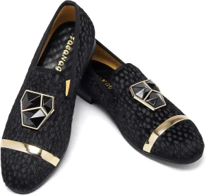 Men's Fashion Formal Velvet Loafers and Wedding Dress Shoes for Men, Penny Slip-On Smoking Luxury Men Casual Shoes