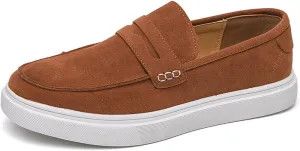 Men's Fashionable Business Anti Suede Loafers Retro Comfortable Suede Lightweight and Breathable Casual Boat Shoes