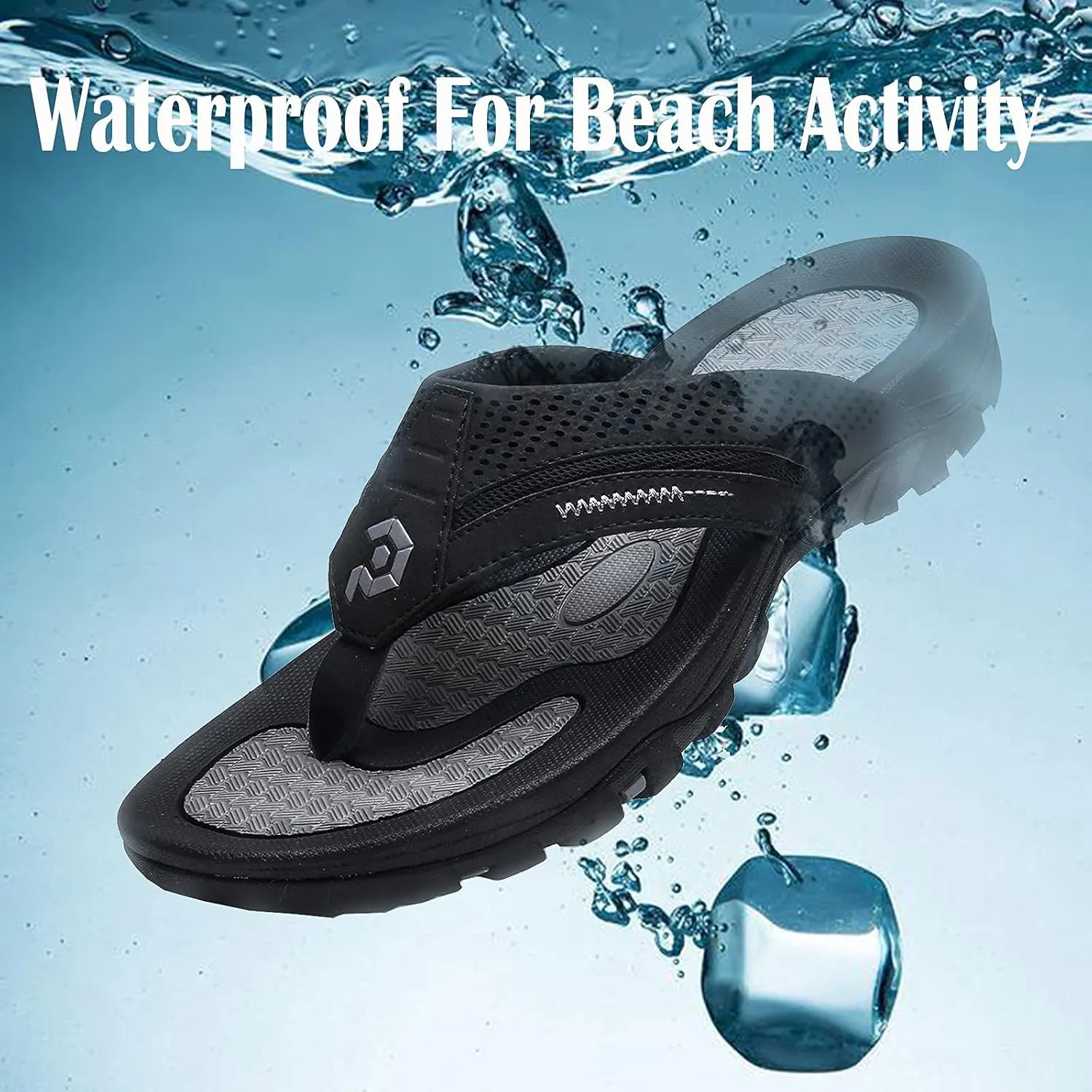 Men's Flip-Flops, Thongs Sandals Durable Comfort Slippers for Beach