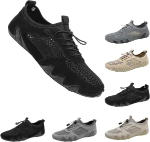 Men's Leather Shoes, Lightweight and Comfortable Outdoor Leisure Slip-on, Suitable for Walking Slip-on Summer Sports Shoes Breathable Non-Slip Sports