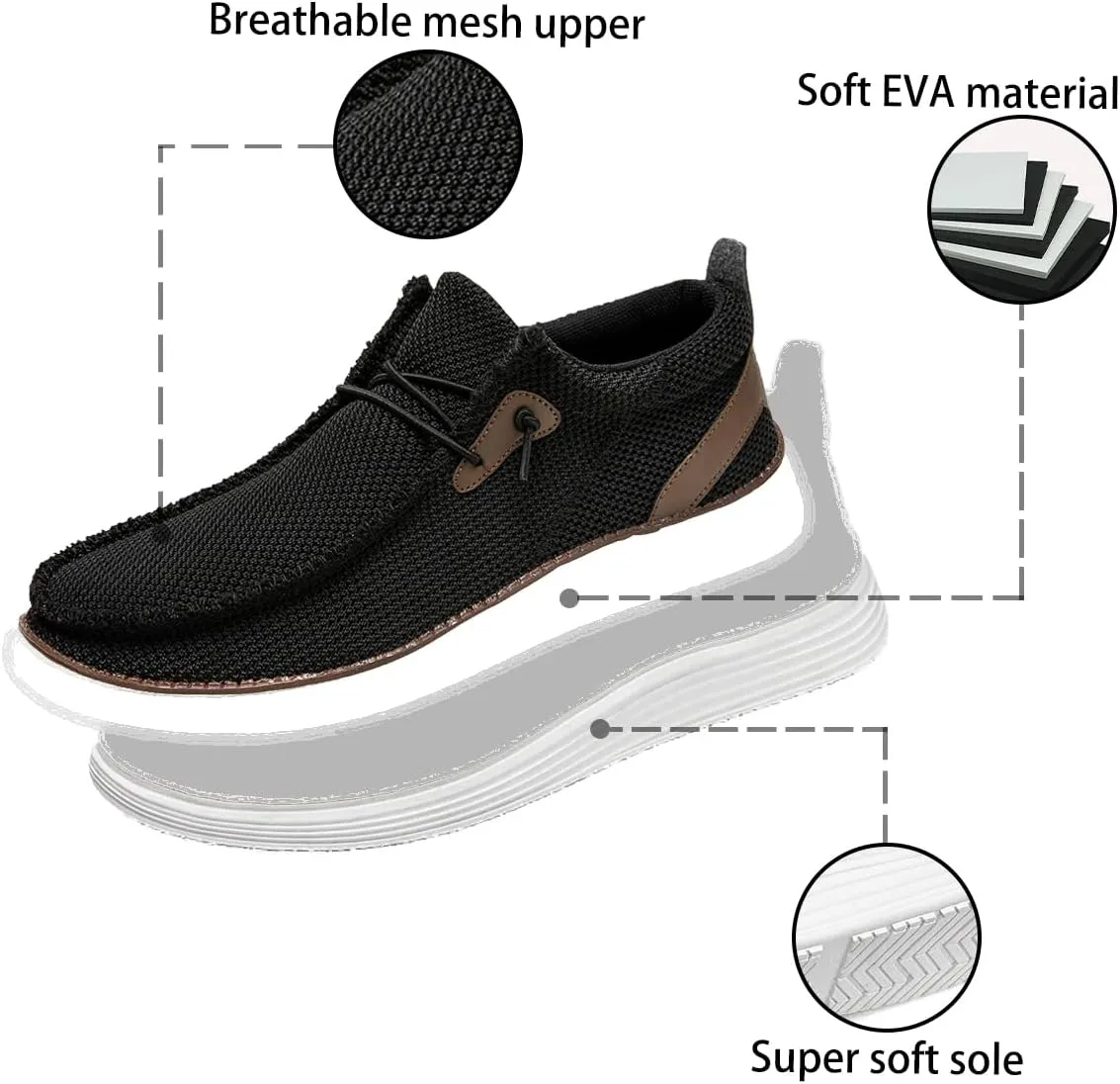 Men's Loafers Slip On Sneakers Boat Walking Fashion Shoes Classcial Comfortable Stylish Lightweight Casual Shoes for Men Non-Slip Durable Home Driving Shoes