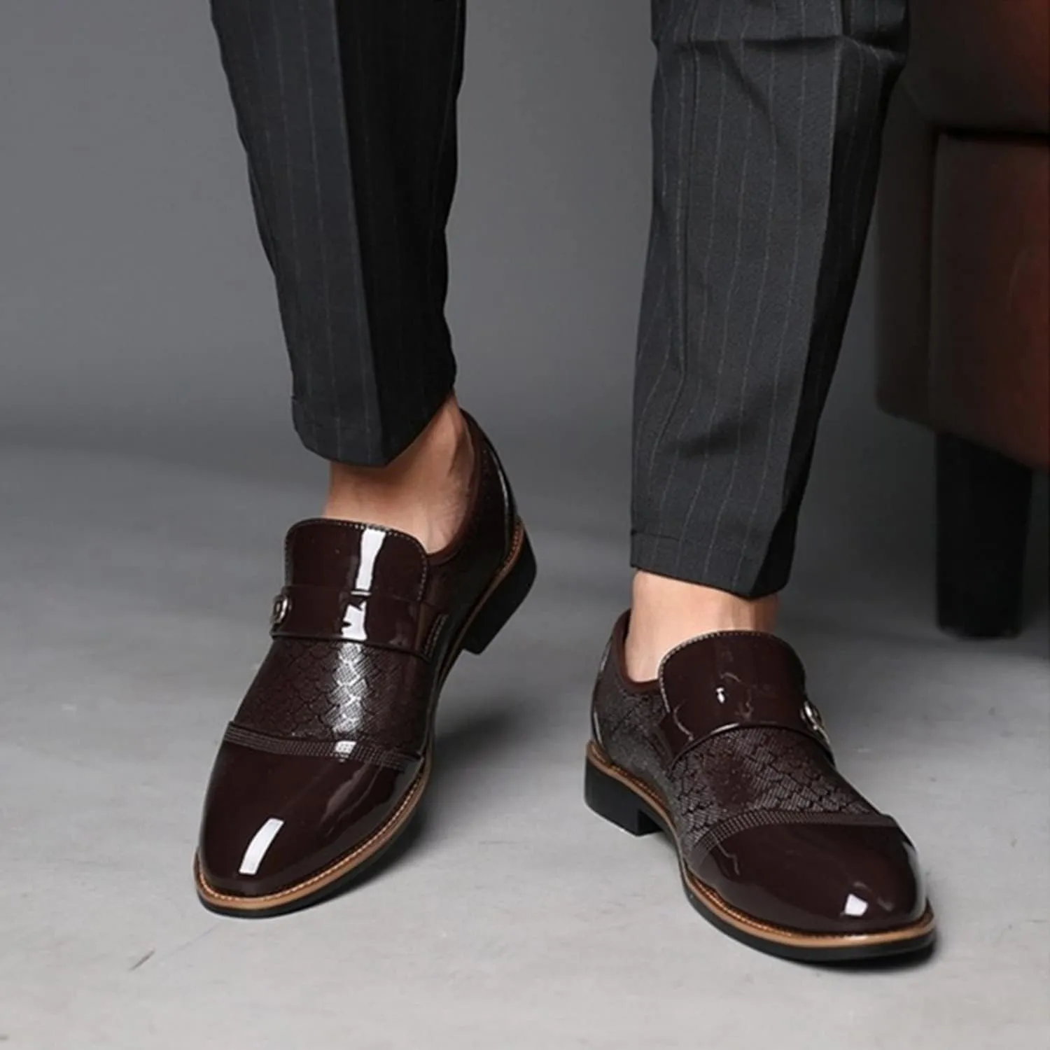 Men's Oxford Classic Dress Shoes Comfort Breathable Patchwork Modern Formal Business Men Shoes
