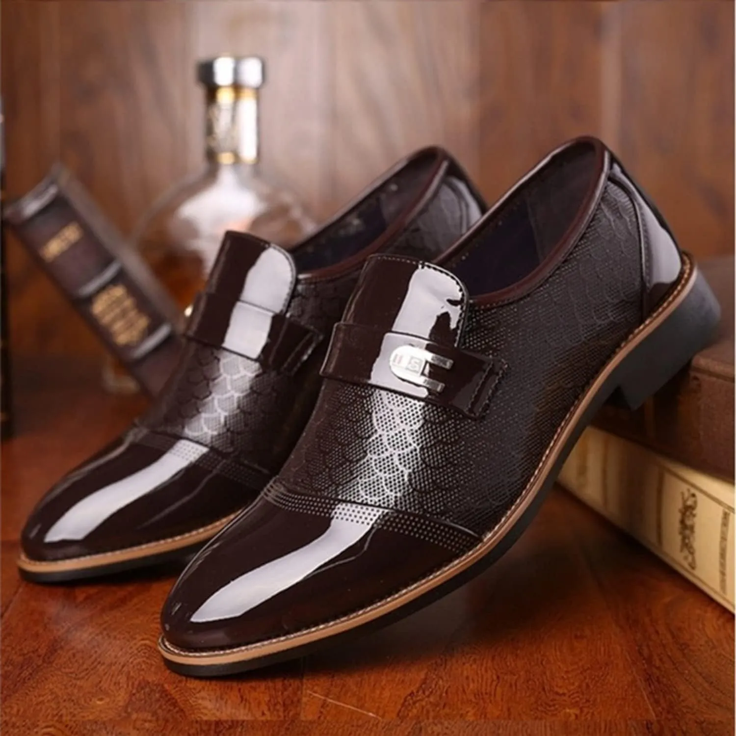 Men's Oxford Classic Dress Shoes Comfort Breathable Patchwork Modern Formal Business Men Shoes