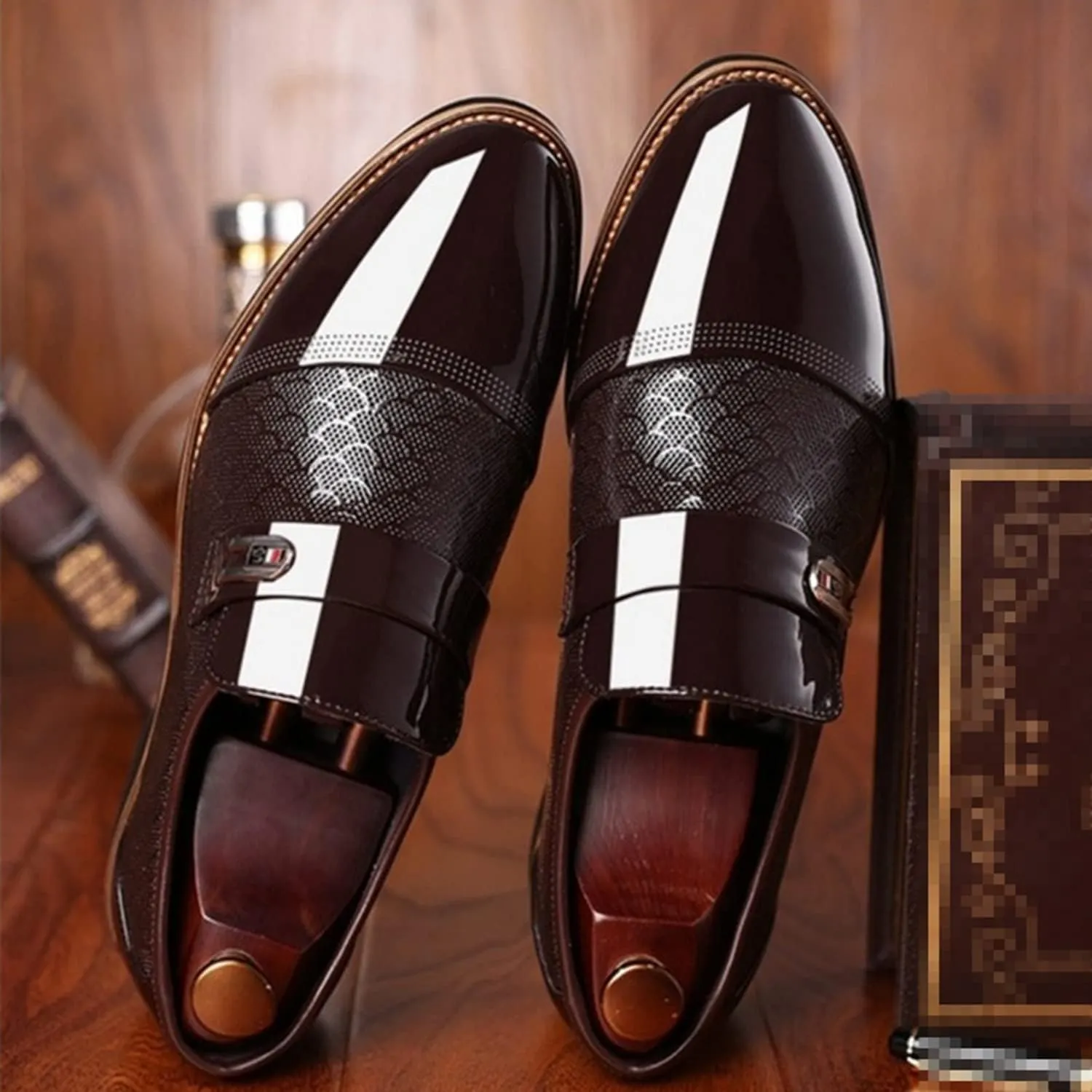 Men's Oxford Classic Dress Shoes Comfort Breathable Patchwork Modern Formal Business Men Shoes
