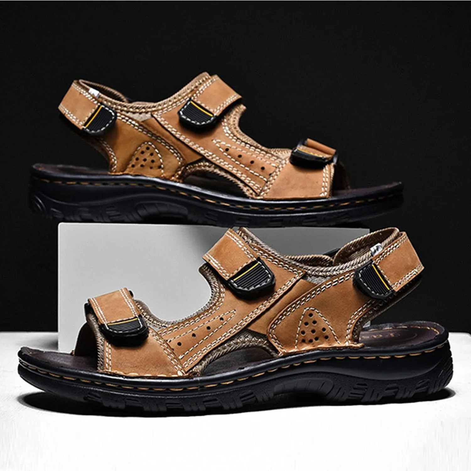 Men's Sandals, Men's Hiking Sandals Open Toe Outdoor Beach Sandal, Lightweight Trail Walking Sandals for Men