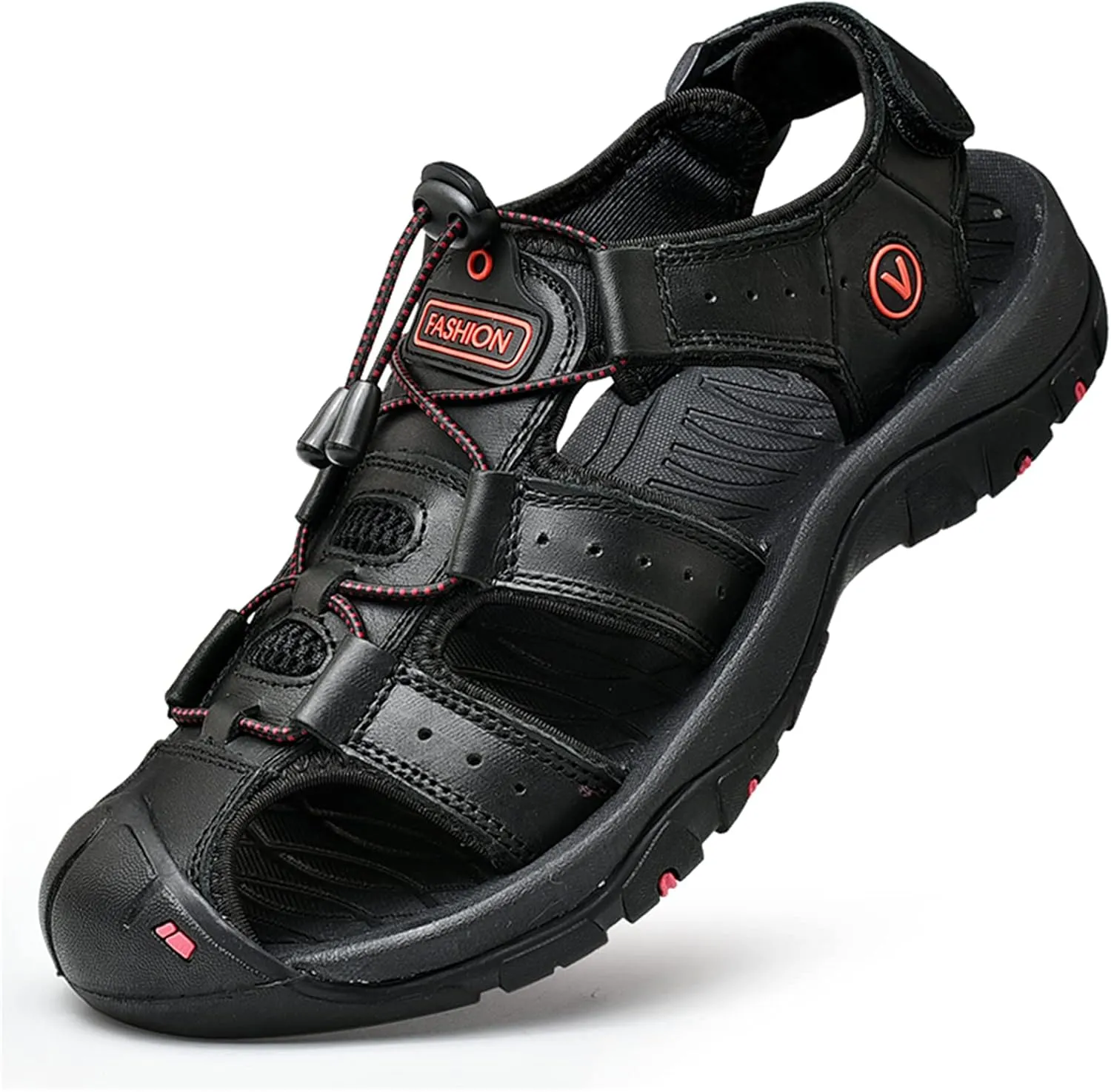 Men's sports sandals Outdoor hiking sandals Closed toe leather sports walking casual sandals Water shoes