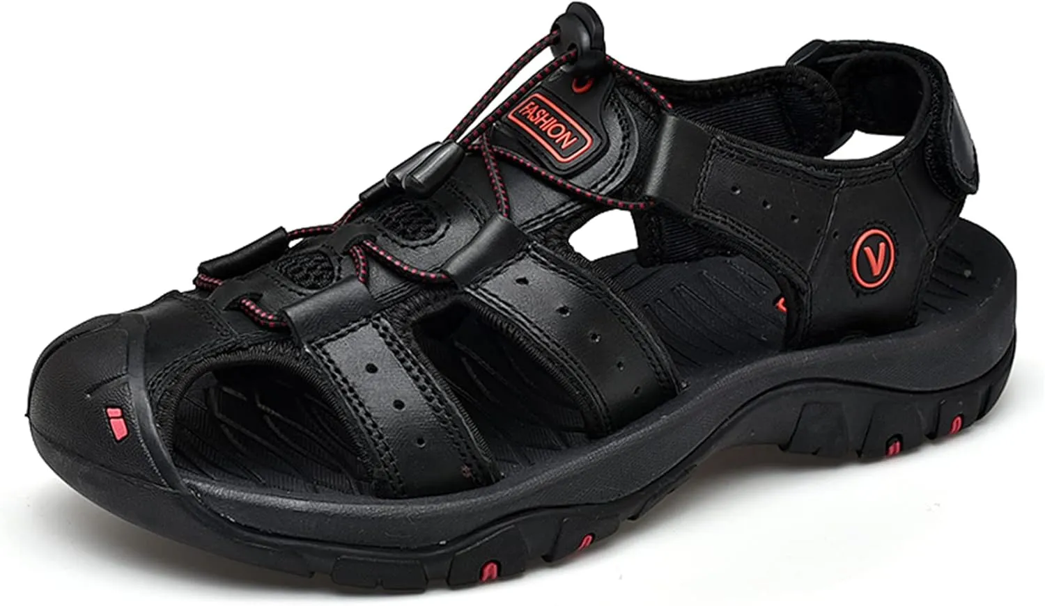 Men's sports sandals Outdoor hiking sandals Closed toe leather sports walking casual sandals Water shoes