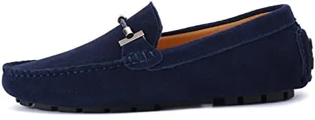 Men's Suede Leather Penny Loafers, Slip-on Driving Moccasins, Casual Flat Shoes, 10 Colors Options,Plus Big Sizes