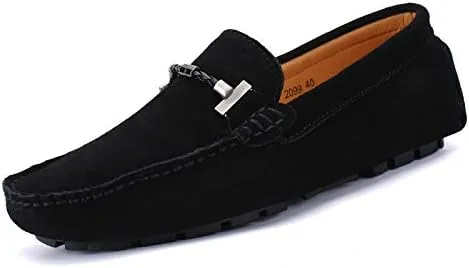 Men's Suede Leather Penny Loafers, Slip-on Driving Moccasins, Casual Flat Shoes, 10 Colors Options,Plus Big Sizes