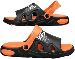 Men's Trendy Color Block Open Toe Breathable Chunky Slippers, Comfy Non Slip Casual Durable EVA Slides, Sandals for Men，Men's Clogs