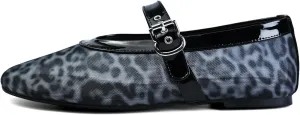 Mesh Ballet Flats for Women Round Toe Buckle Strap Comfy Casua Office Ballerina Mary Jane Flats Shoes