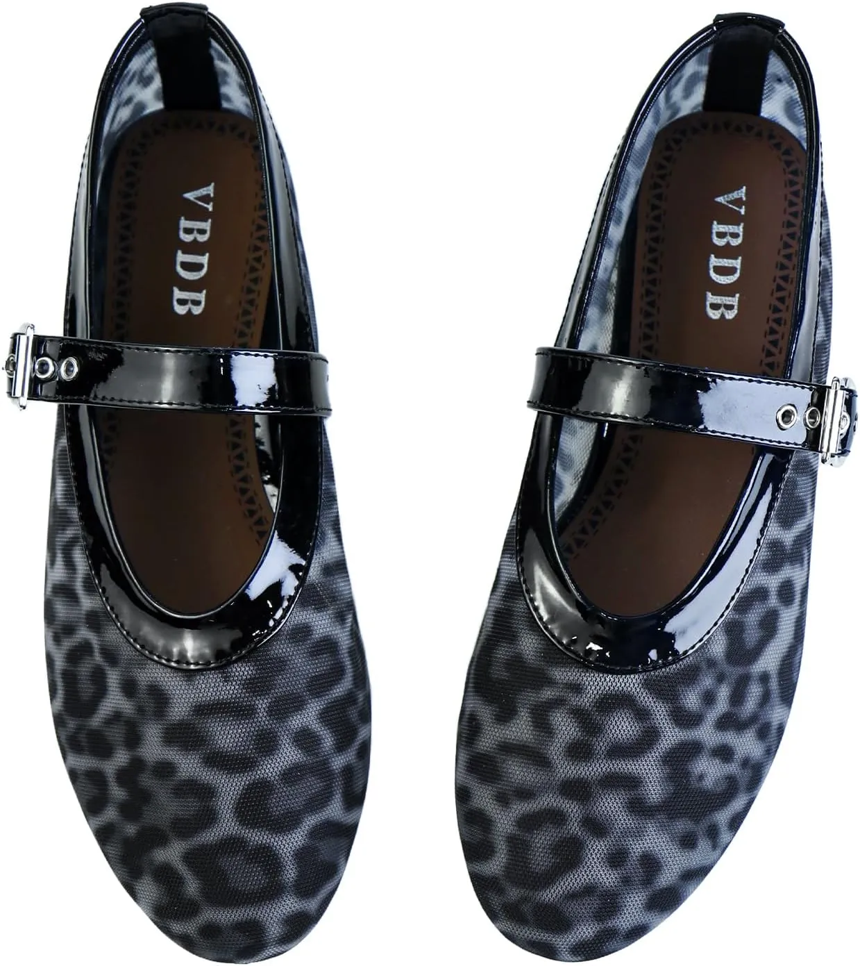 Mesh Ballet Flats for Women Round Toe Buckle Strap Comfy Casua Office Ballerina Mary Jane Flats Shoes