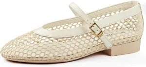 Mesh Flats for Women Ballet Mary Jane Flats Buckle Strap Comfy Casual Office Daily Ballerina Flat Women Shoes