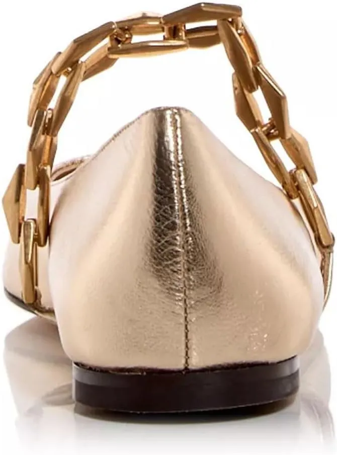 miss left Women Comfy Chain Strap Mary Janes Shoes Slip On Closed Square Toe Ballet Flats for Walking School Dressy Size 4-16 US
