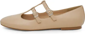 Modatope Mary Jane Flats for Women Ballet Flats Closed Round Toe Two Strap Casual Work Party