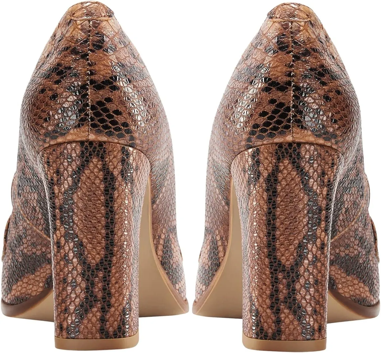 MOOMMO Women Chunky Block Heel Pumps Round Closed Toe Slip On Oxford Loafers Shoes High Heels Snakeskin Work Pump Suede Loafer for Office Ladies Classic Formal Business Professional 4-13 M US