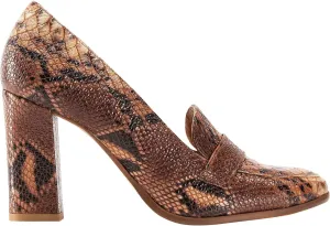 MOOMMO Women Chunky Block Heel Pumps Round Closed Toe Slip On Oxford Loafers Shoes High Heels Snakeskin Work Pump Suede Loafer for Office Ladies Classic Formal Business Professional 4-13 M US
