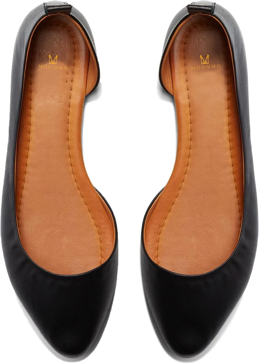 MOOMMO Women Cut Out Flat Shoes Pointed Toe Slip On Ballet Flats D’Orsay Comfortable Flat Heel Dress Shoes Side Cut Office Ladies Party Casual Driver Flats 4-11 M US