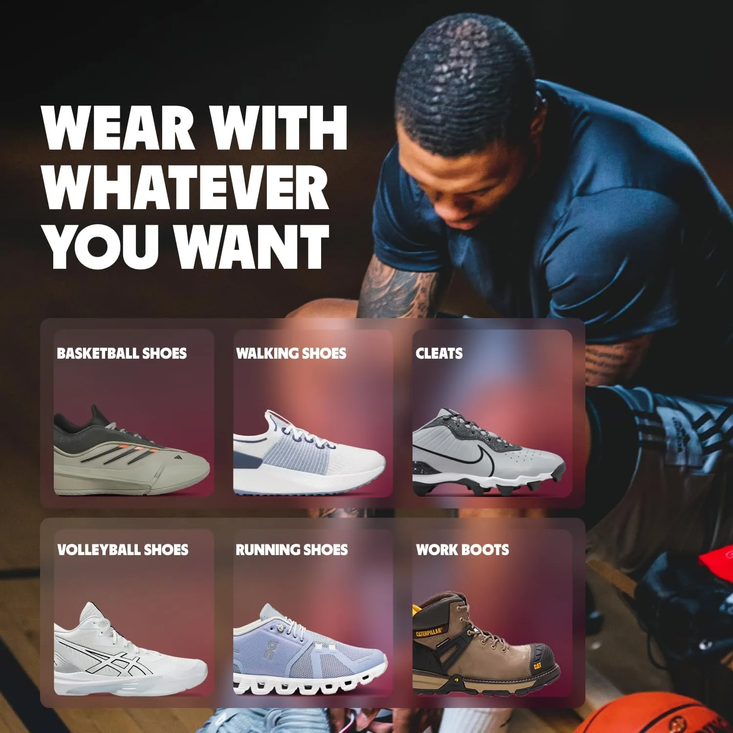 MOVE Baseline - All-Purpose Insoles - Sock Liner - Ultra Thin Shock Absorption - Maximum Freedom of Movement and Energy Return for Cleats, Shoes, Running, Basketball, Baseball (M11-11.5/WM12.5-13)